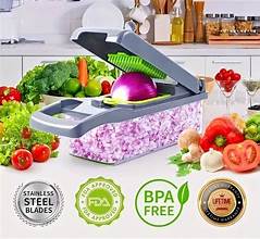 16-in-1 vegetable chopper with container for kitchen food preparation