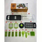 16-in-1 vegetable chopper with container for kitchen food preparation