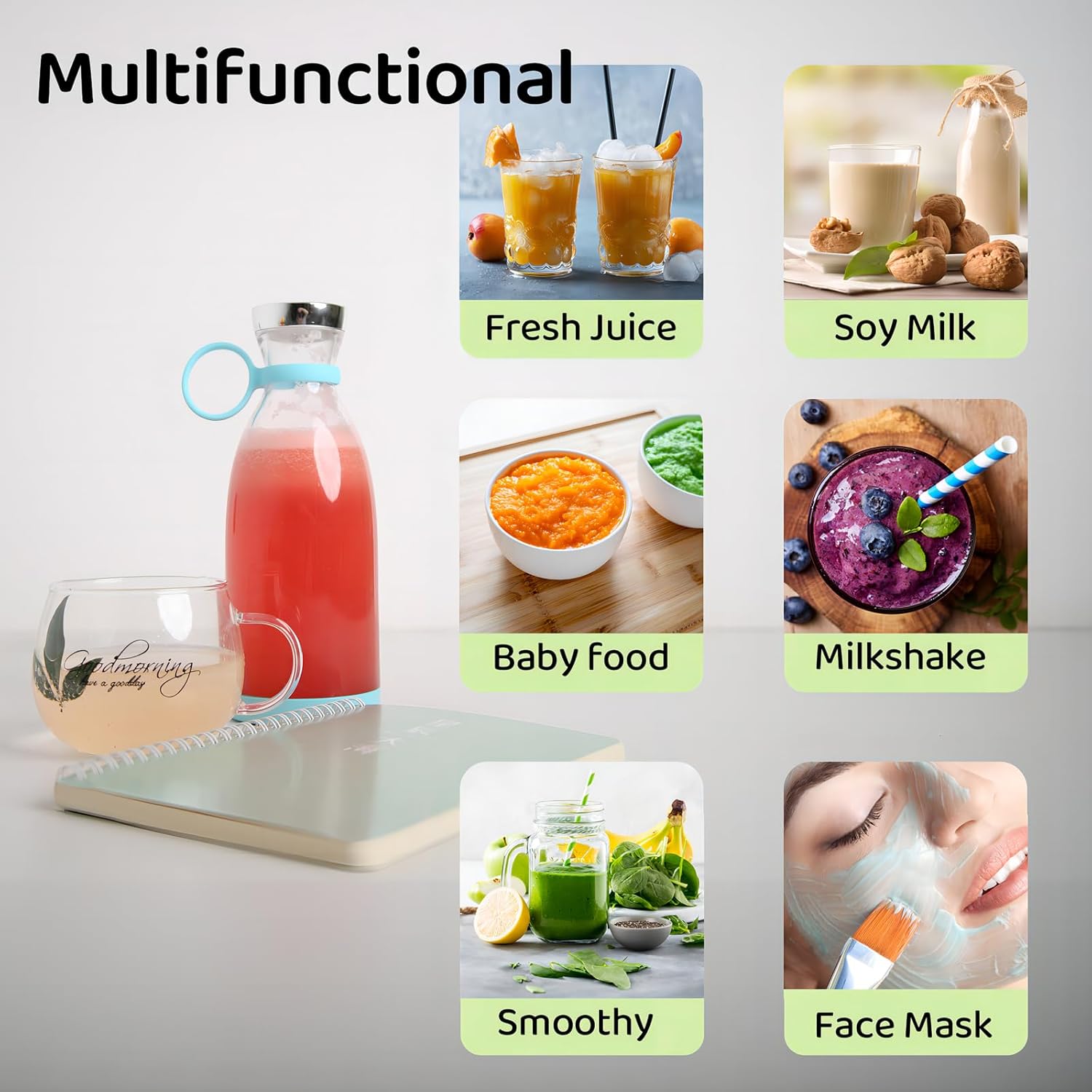 500ml small portable blender for travel gym office and healthy drinks