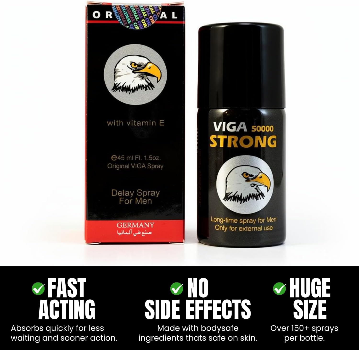 Viga 50000 Strong Delay Spray for Men – 45ml | Long Lasting Performance Spray | Premature Ejaculation Support | Up to 150+ Sprays