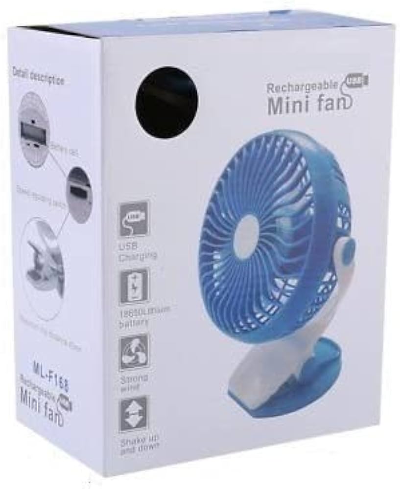 Rechargeable clip fan for home office and travel
