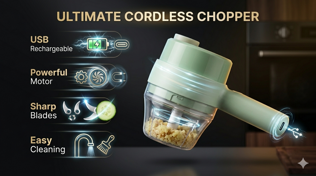 USB rechargeable electric vegetable slicer multi-functional kitchen food processor