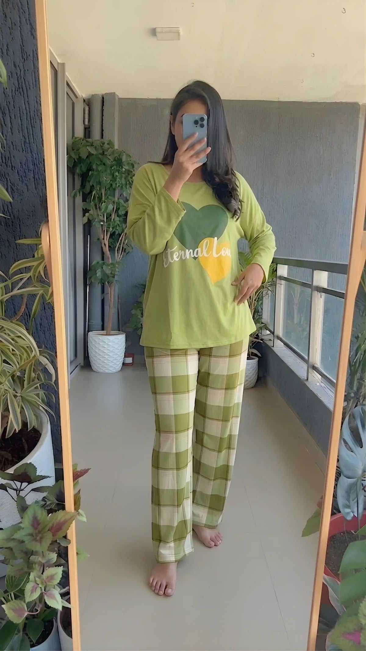Eternal Love Full-Sleeves Printed Night Suit