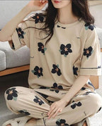 Big Flowers Printed Night Suit