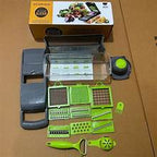 stainless steel vegetable dicer slicing onions and potatoes easily